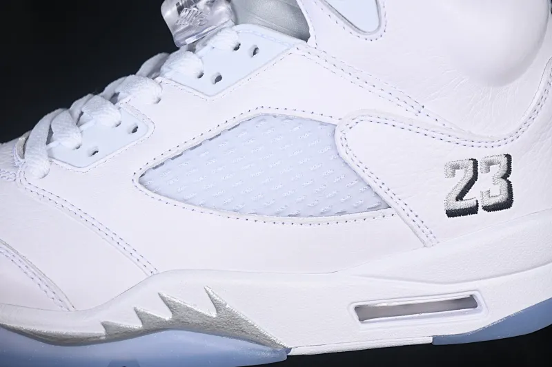 All categories Air Jordan Jordan series basketball shoes Air Jordan 5 TG version Air Jordan 5 Retro "White Metallic" AJ5 Joe 5 Silver HQ7978-103